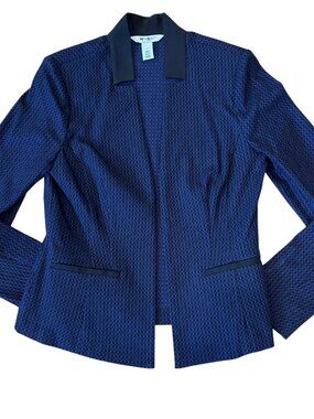White House Black Market Open Blazer, Fly Away Jacket, WHBM, Size 4, Blue Black,